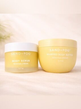 Sand + Fog Banana Crème Scrub & Body Butter Set NWT Sweet Gourmand